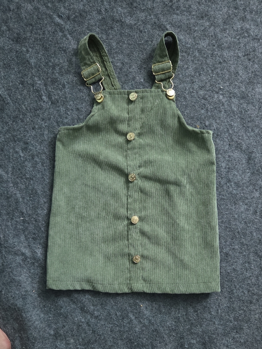 dELiA*s Olive Green Corduroy Button-Front Pinafore Top
